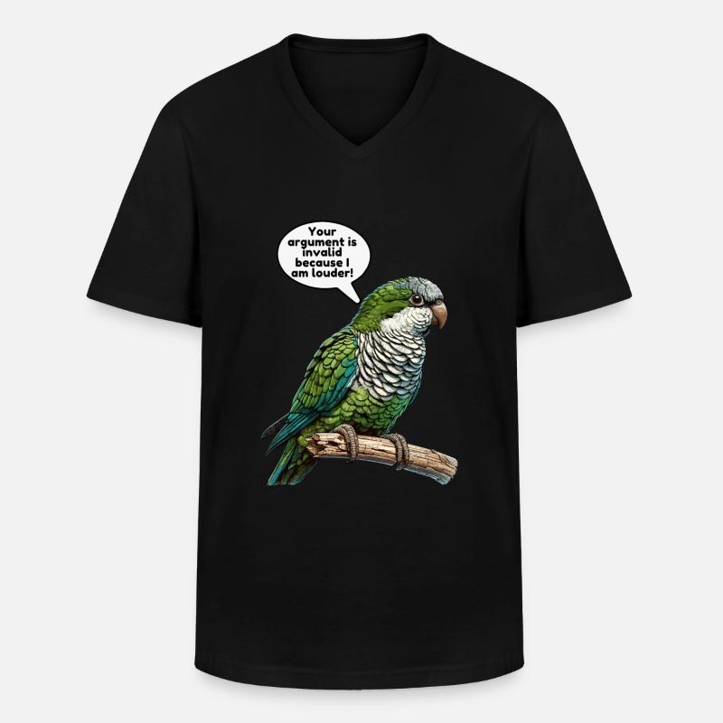 Quäker Papagei Mönch Sittich - Männer-T-Shirt mit V-Ausschnitt - Schwarz