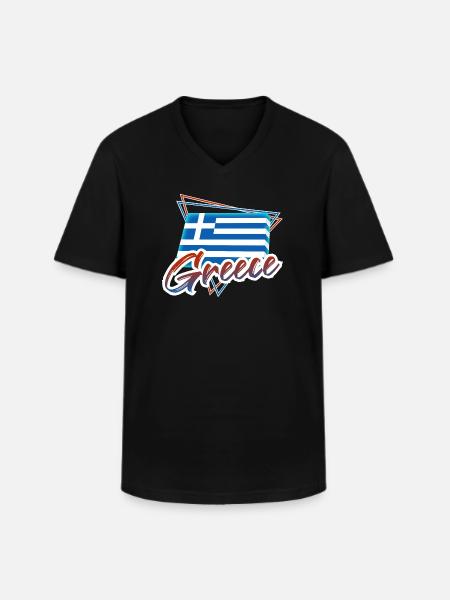 Greece - Men's V-Neck T-Shirt - black