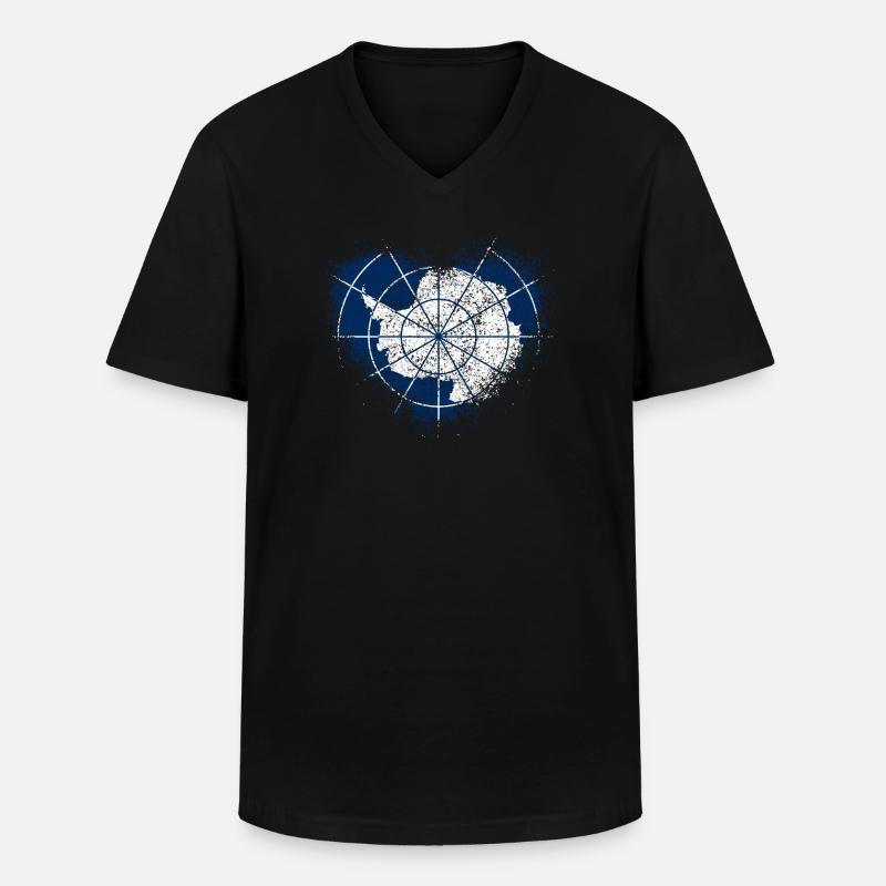 Antarktis - Männer-T-Shirt mit V-Ausschnitt - Schwarz