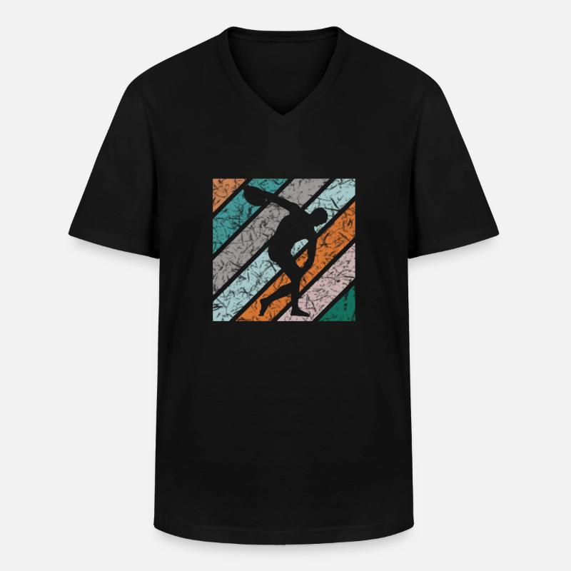 Diskuswerfen Design Diskuswerfer Diskuswerferin - Männer-T-Shirt mit V-Ausschnitt - Schwarz