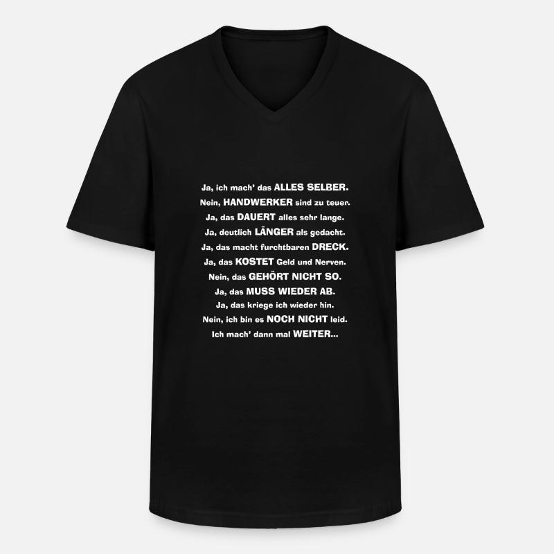 Heimwerker Handwerker DIY - Männer-T-Shirt mit V-Ausschnitt - Schwarz