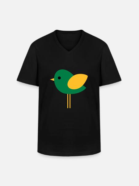 Vogel - Männer-T-Shirt mit V-Ausschnitt - Schwarz