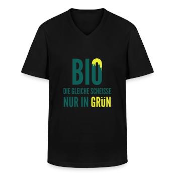 Bio - Männer-T-Shirt mit V-Ausschnitt - Schwarz - Vorne - AI Model Male 178 dark (178cm)