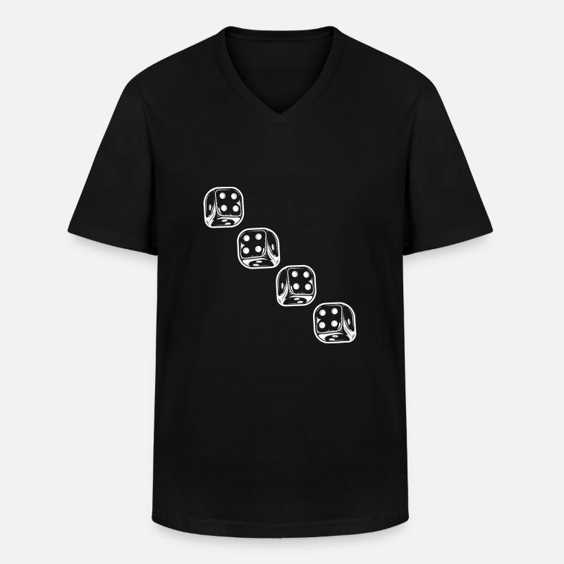 boardgame chess backgammon game night - Männer-T-Shirt mit V-Ausschnitt - Schwarz