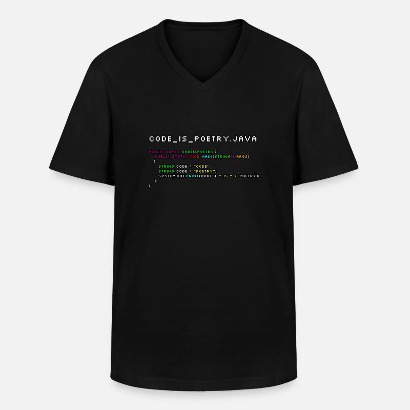 Code ist poetry.java - Männer-T-Shirt mit V-Ausschnitt - Schwarz