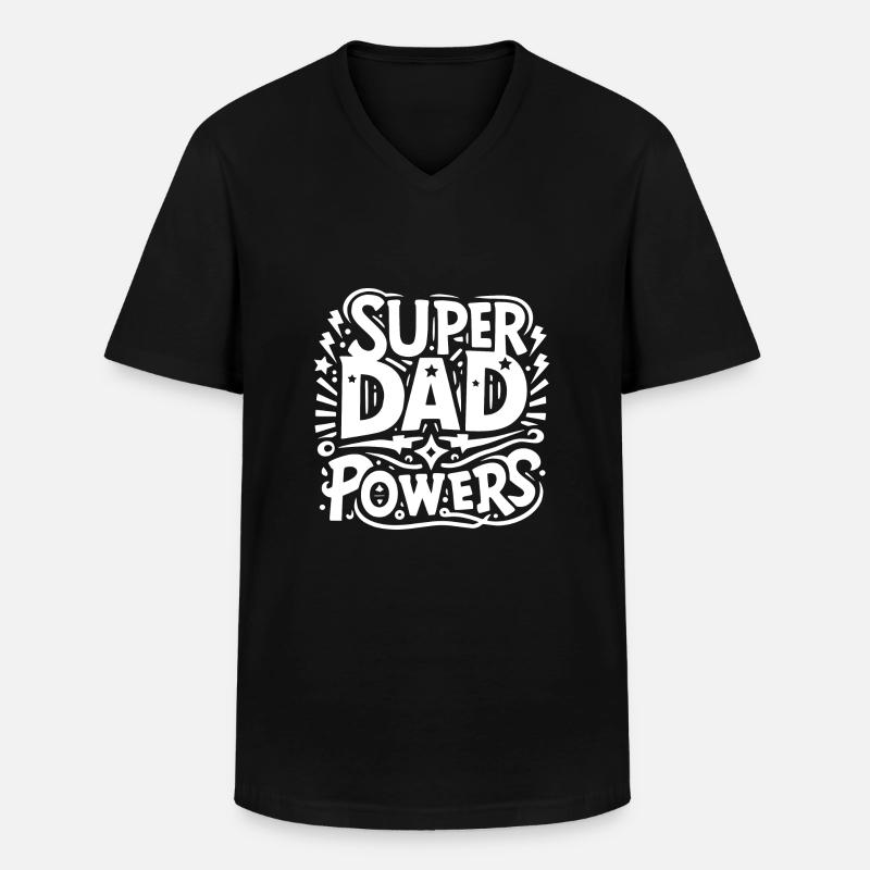 Super Dad Powers - Men's V-Neck T-Shirt - black