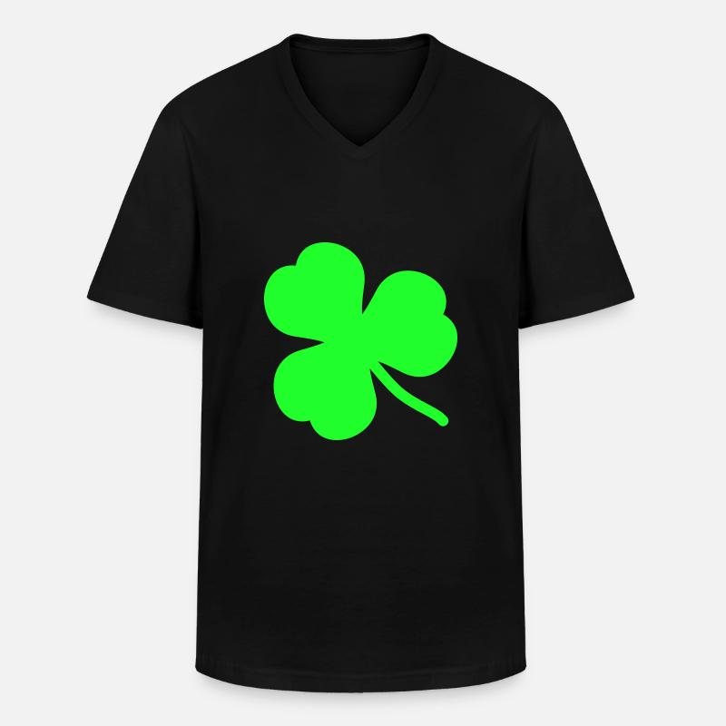 kleeblatt_2 - Männer-T-Shirt mit V-Ausschnitt - Schwarz