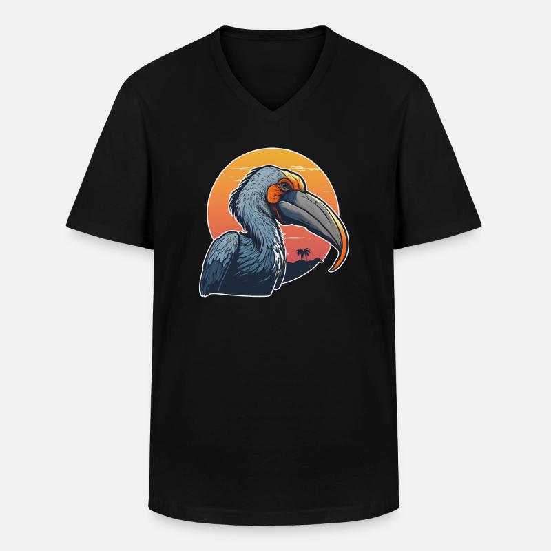 Schuhschnabel - Männer-T-Shirt mit V-Ausschnitt - Schwarz