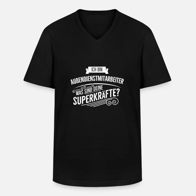 Aussendienstmitarbeiter - Männer-T-Shirt mit V-Ausschnitt - Schwarz