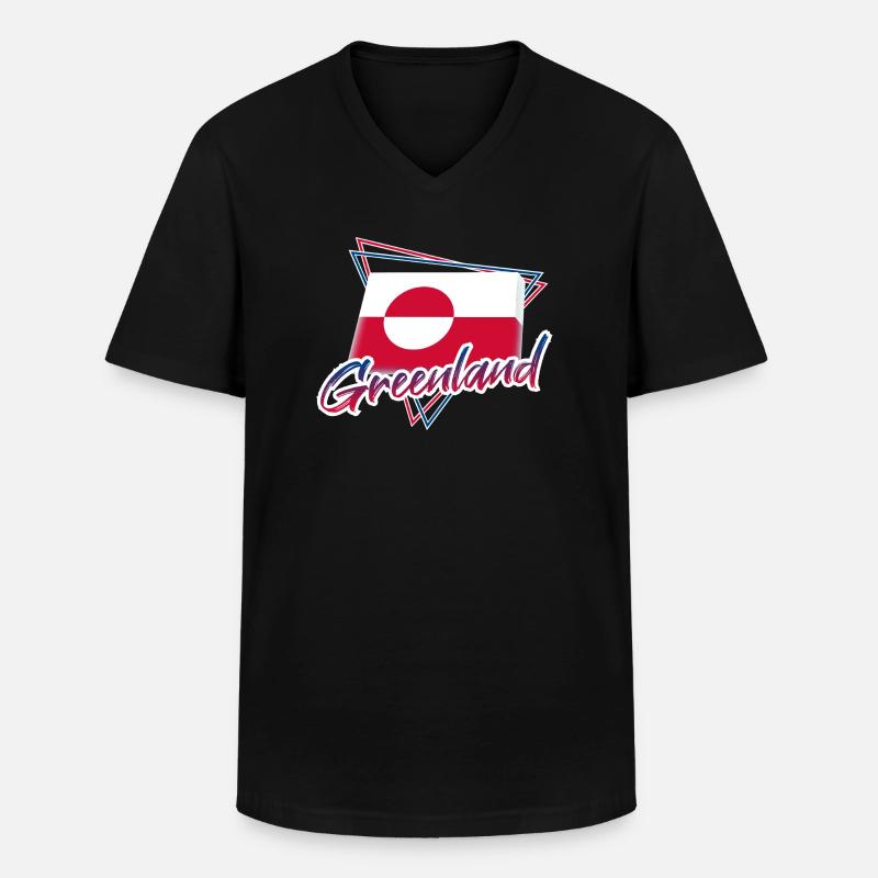 Grönland - Männer-T-Shirt mit V-Ausschnitt - Schwarz