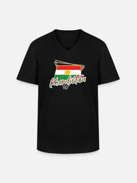 Kurdistan - T-shirt col V Homme - noir