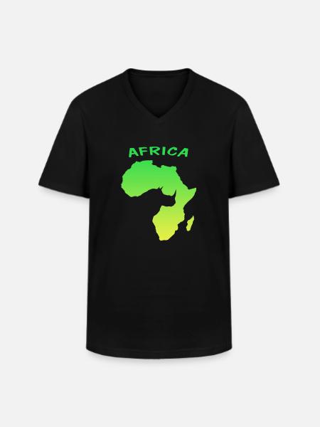 Africa - Männer-T-Shirt mit V-Ausschnitt - Schwarz