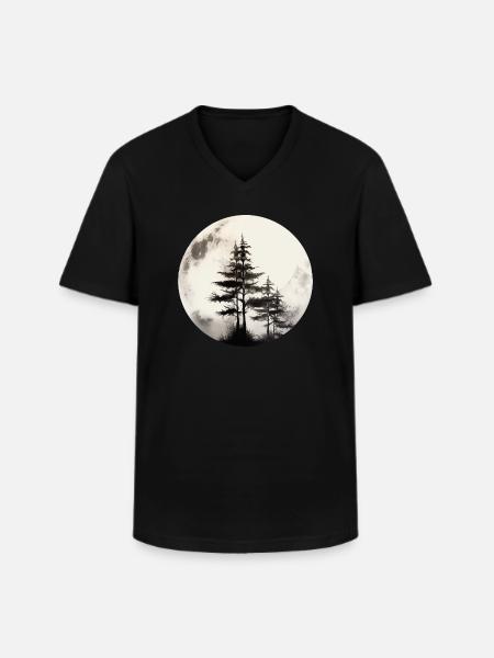 Pine tree - Men's V-Neck T-Shirt - black