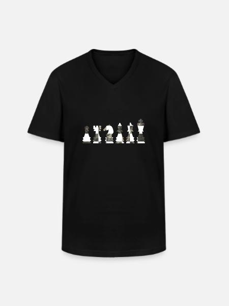 Chess figures - Men's V-Neck T-Shirt - black