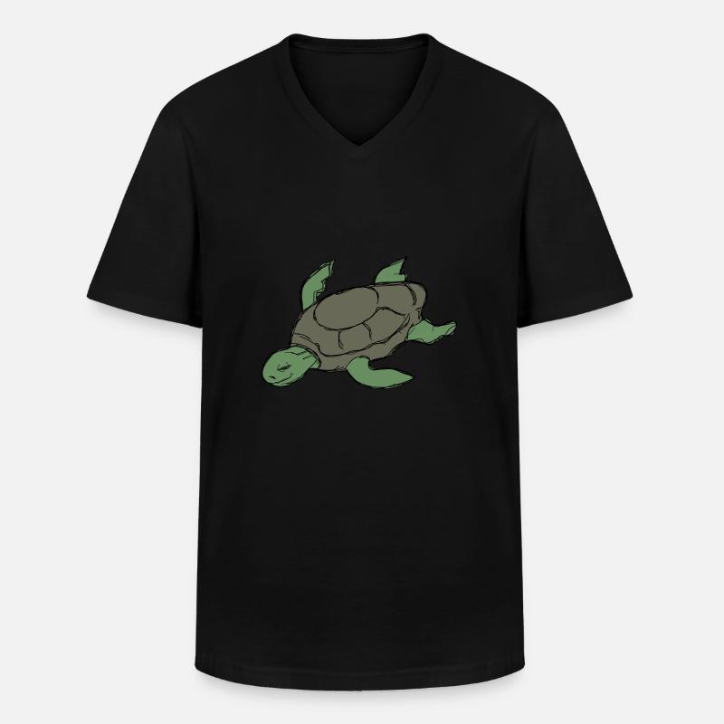 Schildkröte - Männer-T-Shirt mit V-Ausschnitt - Schwarz