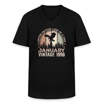 Unvergleichlich seit Januar 1996 28 Jubiläum - Männer-T-Shirt mit V-Ausschnitt - Schwarz - Vorne - AI Model Male 178 dark (178cm)