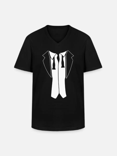 Tuxedo - Men's V-Neck T-Shirt - black