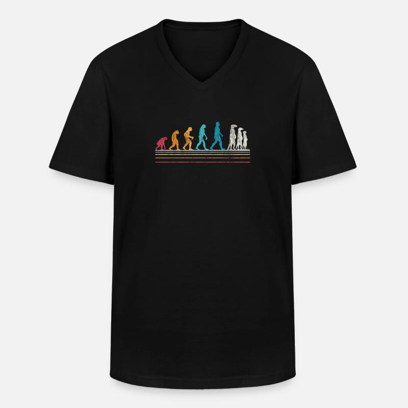 Erdmännchen Evolution Erdmännchen - Männer-T-Shirt mit V-Ausschnitt - Schwarz