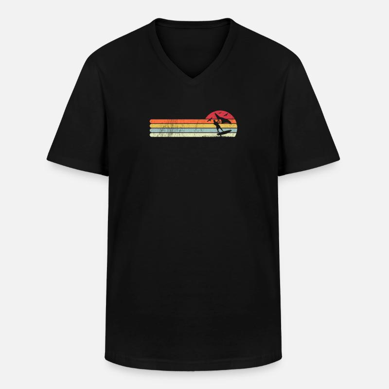 Wing Foiling Surfing wingskating wingboarding - Männer-T-Shirt mit V-Ausschnitt - Schwarz