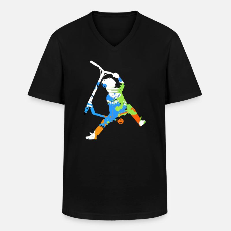 Freestyle-Roller - Männer-T-Shirt mit V-Ausschnitt - Schwarz