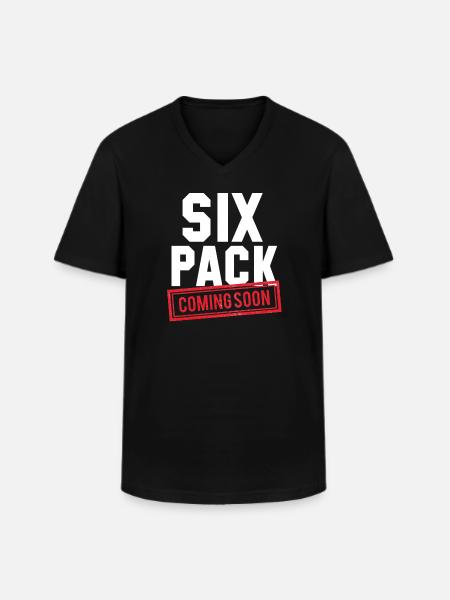 Six Pack Coming Soon - Men's V-Neck T-Shirt - black