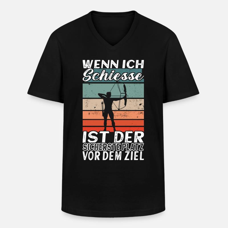 Bogenschiessen Bogensport Bogenschütze Archery - Männer-T-Shirt mit V-Ausschnitt - Schwarz
