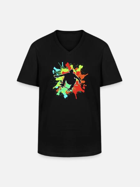 Skateboard Freestyle - Men's V-Neck T-Shirt - black
