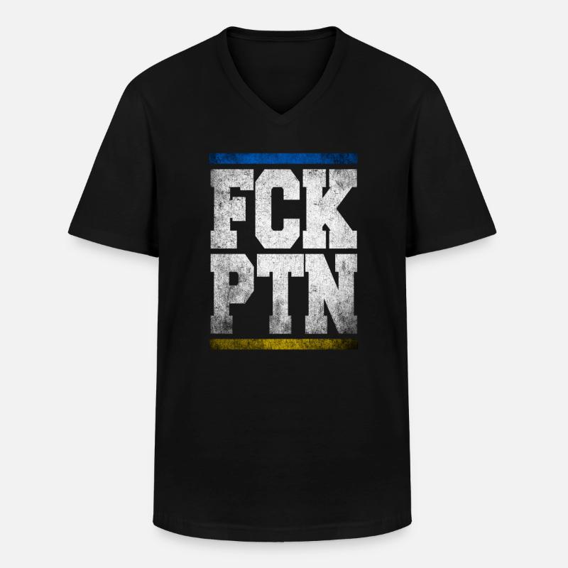 FCK PTN - Männer-T-Shirt mit V-Ausschnitt - Schwarz