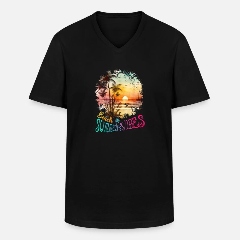 Beach Summer Vibes Surfer Geschenk - Männer-T-Shirt mit V-Ausschnitt - Schwarz