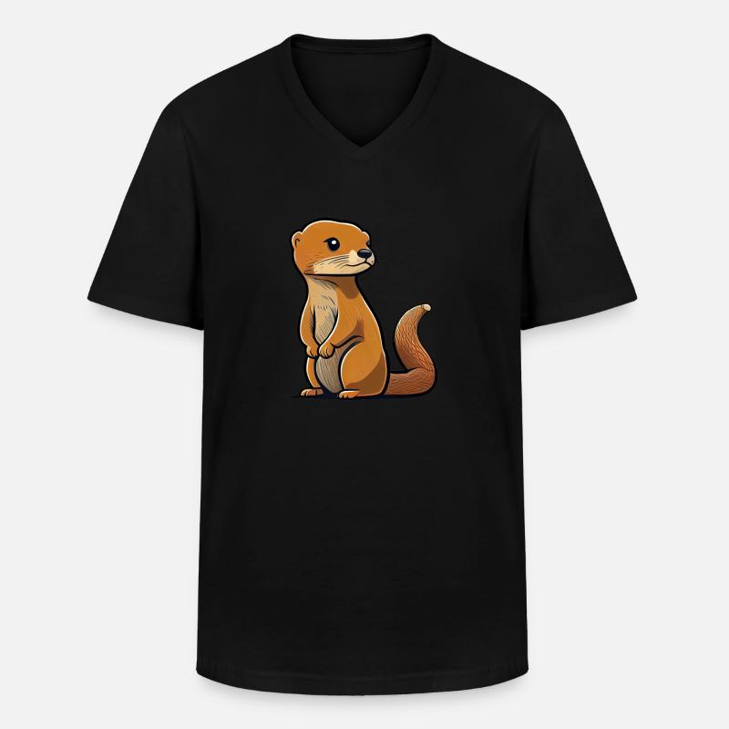 Mungo - Männer-T-Shirt mit V-Ausschnitt - Schwarz