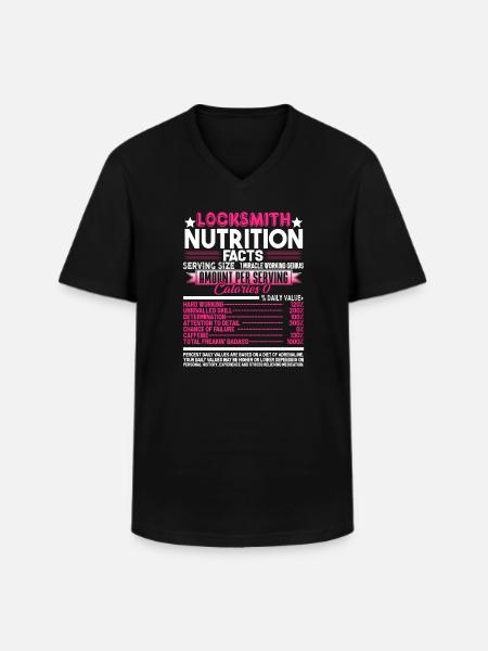 Locksmith Locksmith Nutrition Facts - Men's V-Neck T-Shirt - black