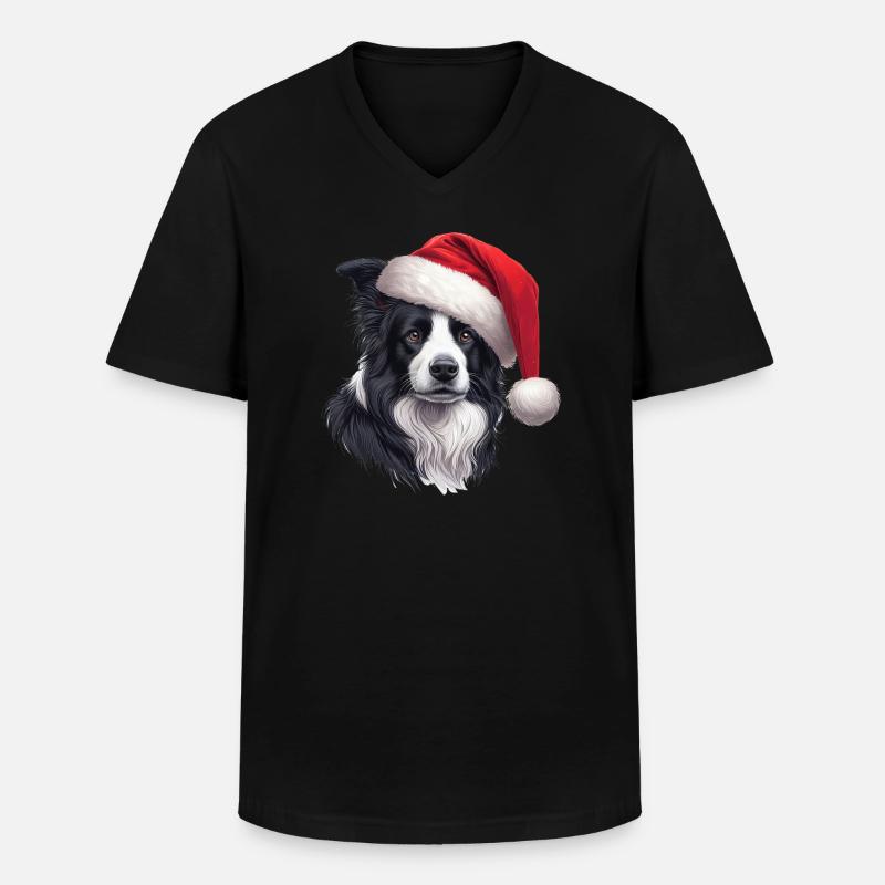 Border Collie Geschenke - Männer-T-Shirt mit V-Ausschnitt - Schwarz