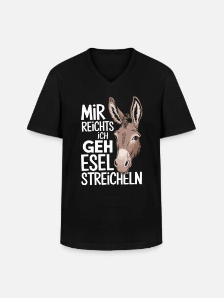Âne âne mulet Muli - T-shirt col V Homme - noir