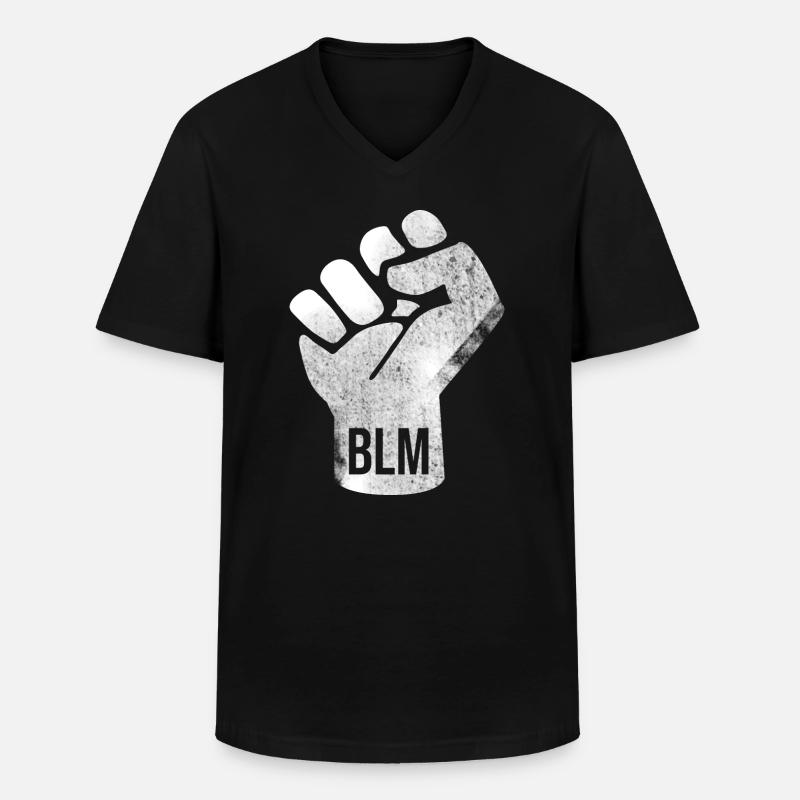 BLM Faust Design - Men's V-Neck T-Shirt - black
