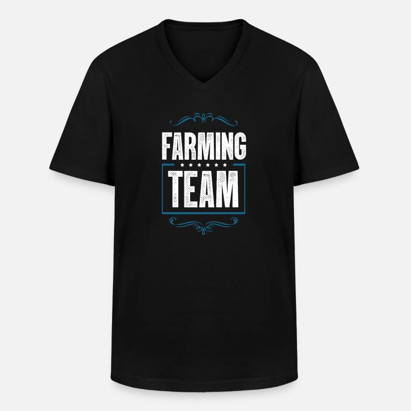 Farming Team - Männer-T-Shirt mit V-Ausschnitt - Schwarz