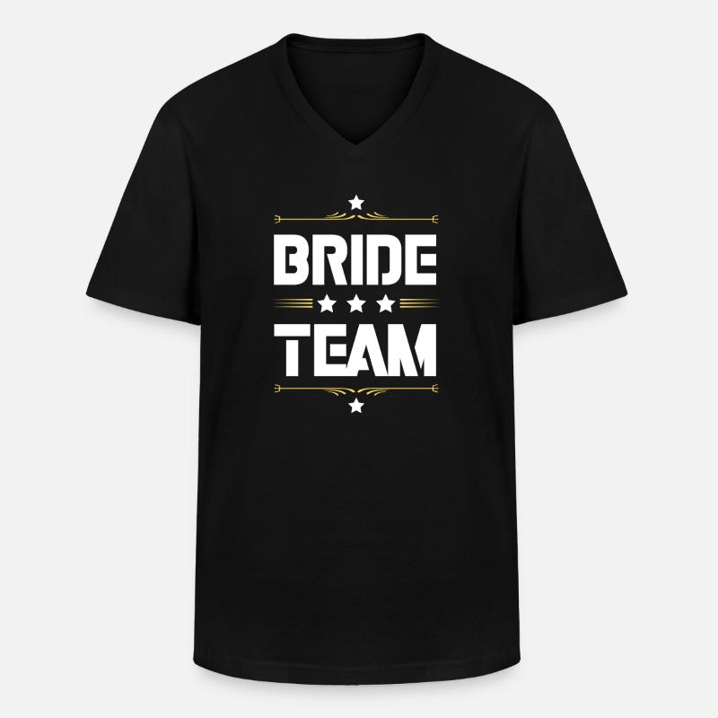 Bride Team - Männer-T-Shirt mit V-Ausschnitt - Schwarz