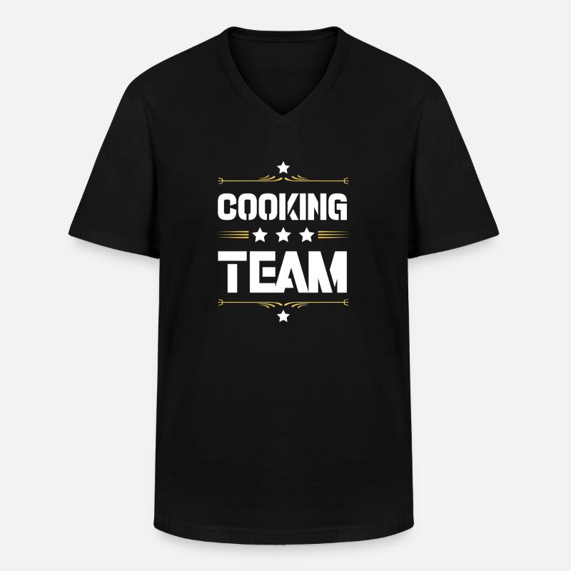Cooking Team - Männer-T-Shirt mit V-Ausschnitt - Schwarz