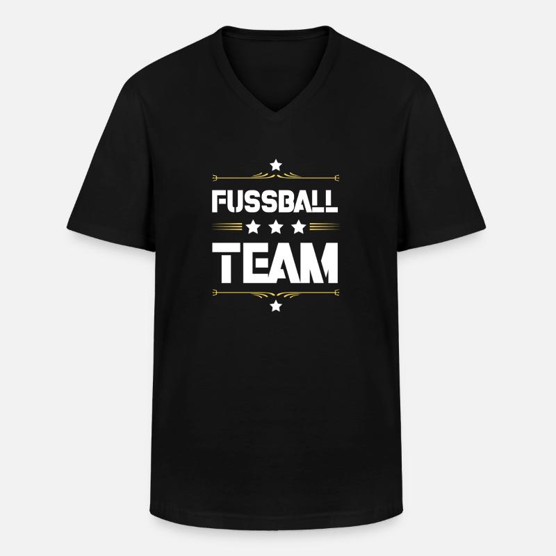 Fussball Team - Männer-T-Shirt mit V-Ausschnitt - Schwarz