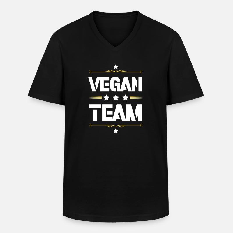 Vegan Team - Männer-T-Shirt mit V-Ausschnitt - Schwarz