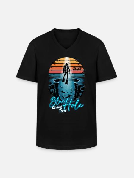 DivingTour Blue Hole 2025 - Men's V-Neck T-Shirt - black