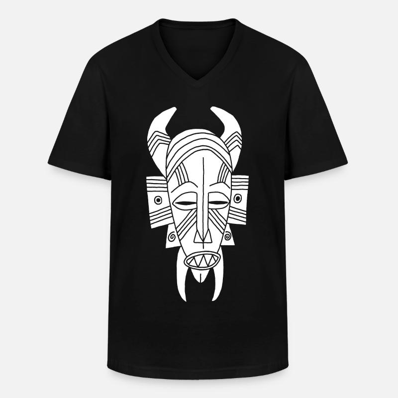 Afrikanischer weißer Dämon - Männer-T-Shirt mit V-Ausschnitt - Schwarz