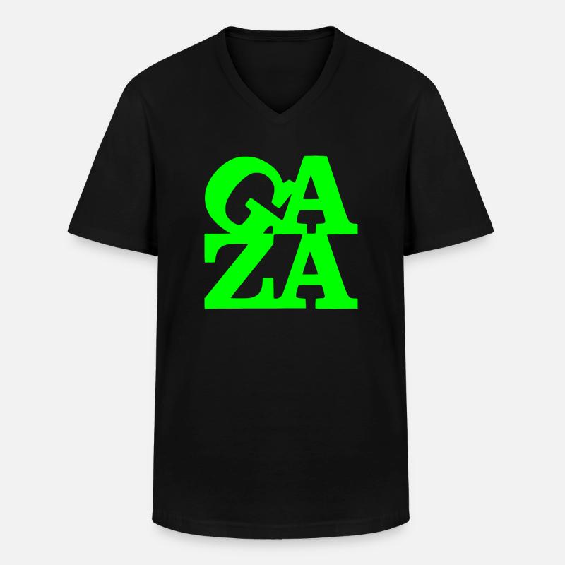 Gaza - Männer-T-Shirt mit V-Ausschnitt - Schwarz
