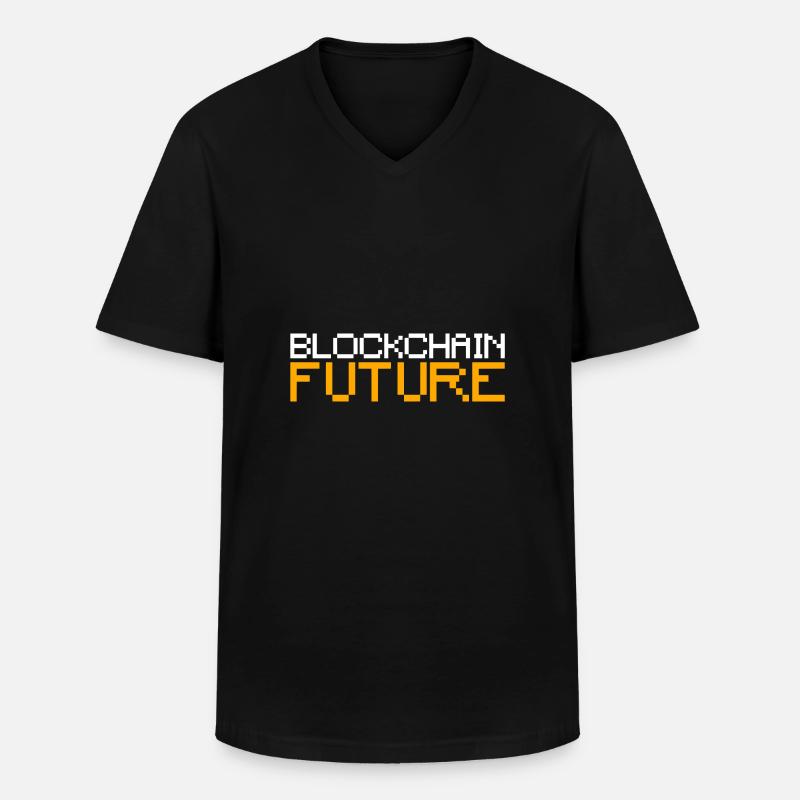 Blockchain Future Bitcoin - Männer-T-Shirt mit V-Ausschnitt - Schwarz
