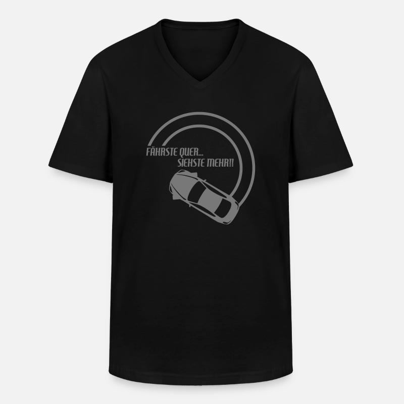 fährste quer... siehste mehr!! 2 - Männer-T-Shirt mit V-Ausschnitt - Schwarz