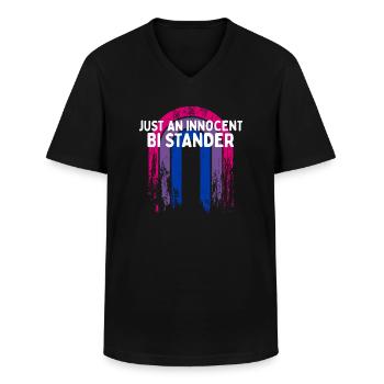 Just an Innocent Bi Stander Bisexual LGBTQ Bi - Männer-T-Shirt mit V-Ausschnitt - Schwarz - Vorne - AI Model Male 178 dark (178cm)