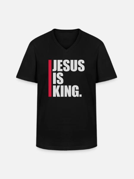 jesus is king quote - Men's V-Neck T-Shirt - black