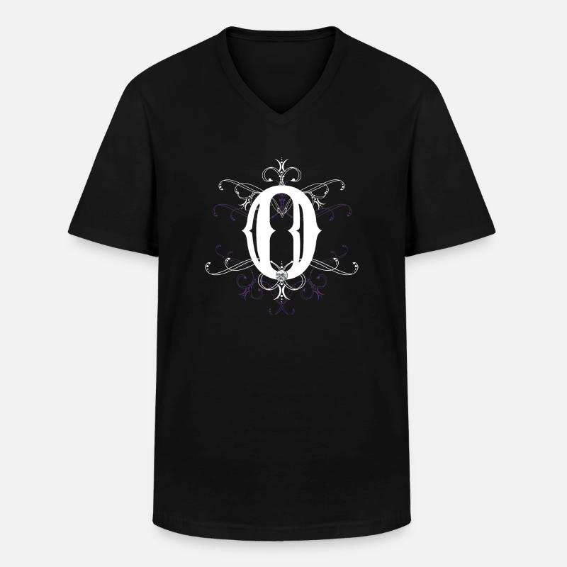 Buchstabe O Buchstabe-O - Männer-T-Shirt mit V-Ausschnitt - Schwarz
