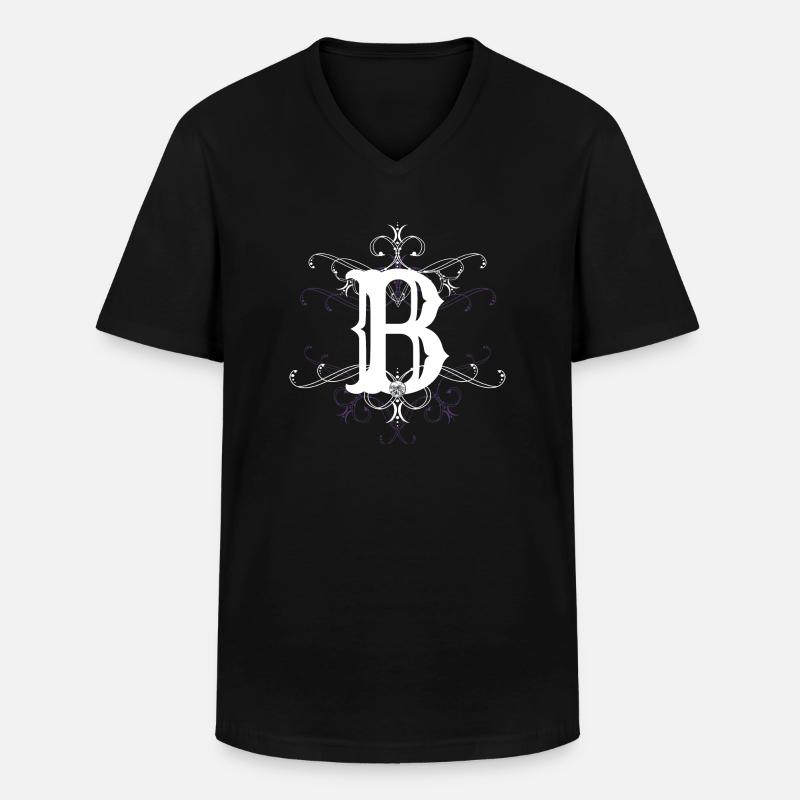 Buchstabe B Buchstabe-B - Männer-T-Shirt mit V-Ausschnitt - Schwarz