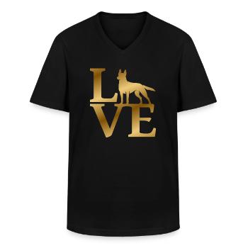 Love Malinois - Männer-T-Shirt mit V-Ausschnitt - Schwarz - Vorne - AI Model Male 178 dark (178cm)