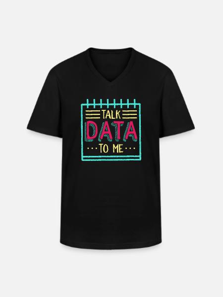 Sprich Daten mit mir - Männer-T-Shirt mit V-Ausschnitt - Schwarz